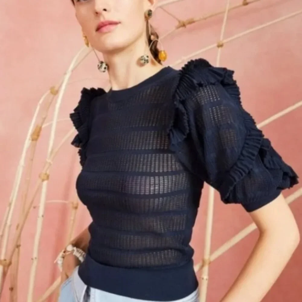 NWOT ULLA JOHNSON Aveline Top in Midnight P $445